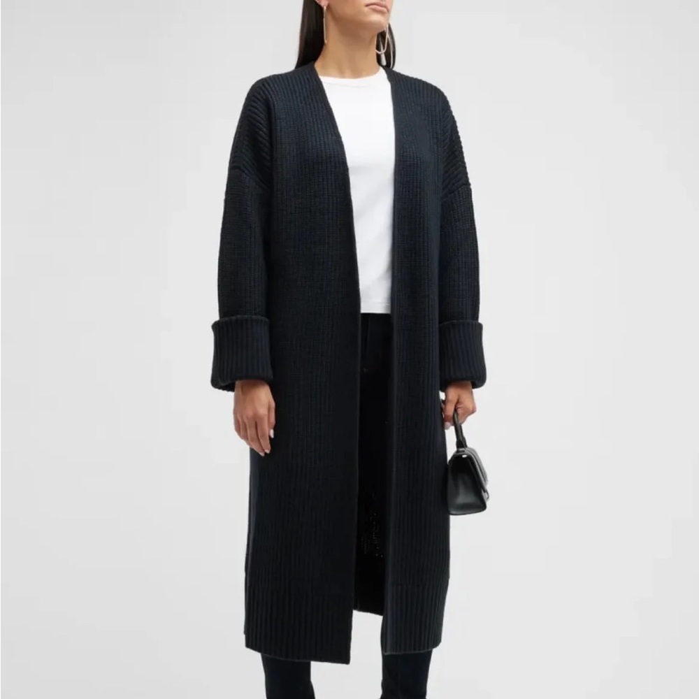 NWT WeWoreWhat Oversized Coatigan in Black Chunky Knit Cardigan Size M/L